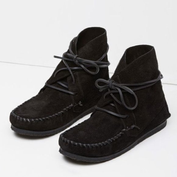 ISABEL MARANT ÉTOILE BLACK SUEDE MOCCASINS FLAVIE BOOTS 38 FR - Picture 2 of 11